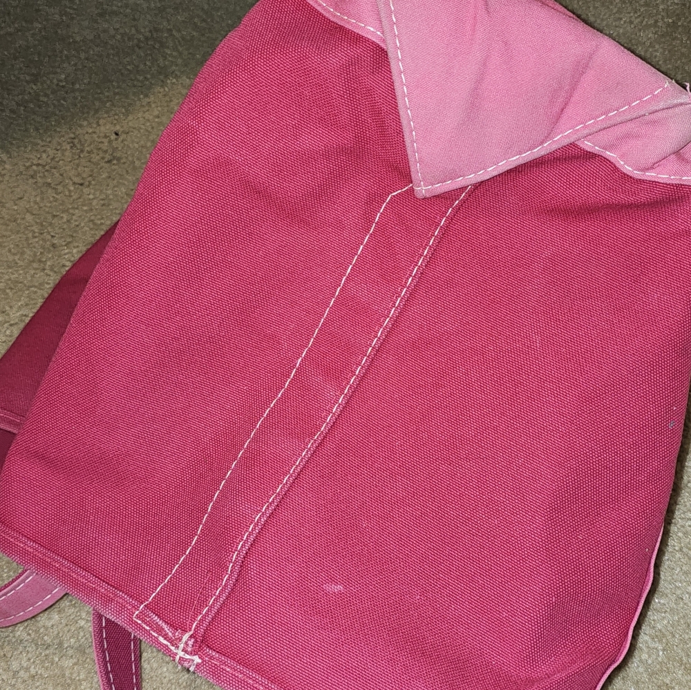 L.L Bean Boat And‎ Tote Bag XL Pink 90s Embroidered Megan Canvas Cotton USA Vtg - Picture 6 of 15